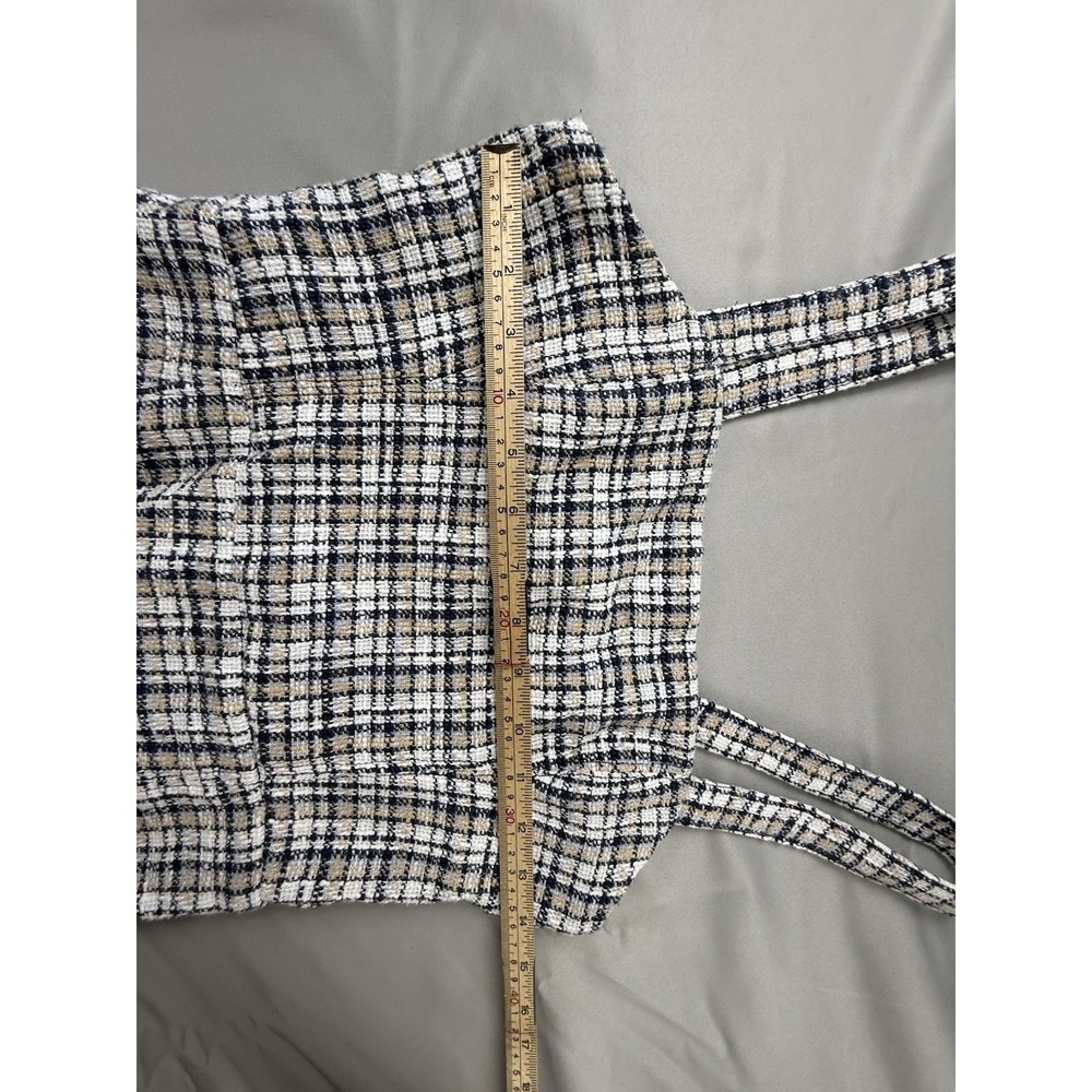 Abercrombie Tweed Mini Dress Small Plaid Preppy Old Money Quiet Luxury - Picture 12 of 16